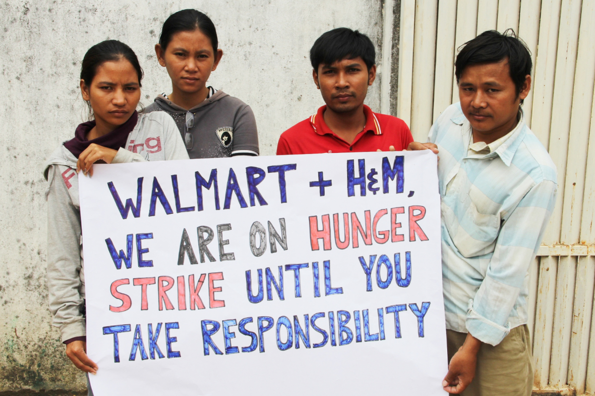 Cambodian Workers Camp Out, Hunger Strike Against Walmart and H&M